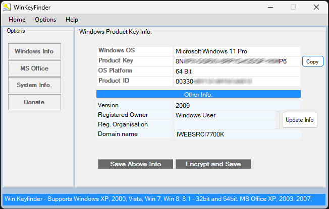 Win key finder 2.2.1.5 Final 1 Win keyFinder Windows 11